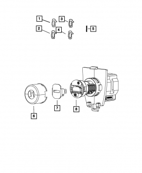 Front left lock cylinder Jeep Cherokee KL 14-
