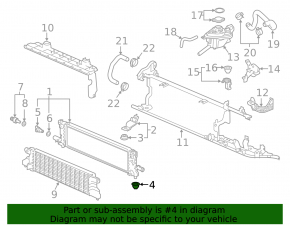 Inverter cooling radiator support lower left Honda Insight 19-22 rubber