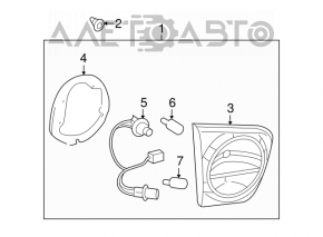 Inner tailgate light left Toyota Sequoia 08-16