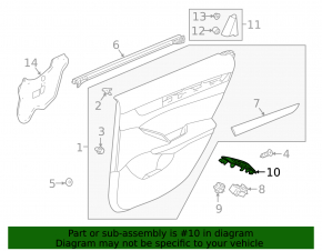 Rear left window lifter control trim Honda Accord 18-22 structure, for heated seats
