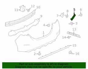 Rear bumper mount right Nissan Leaf 18-