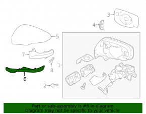 Subaru Crosstrek 18-23 lower left side mirror cover, under the turn signal