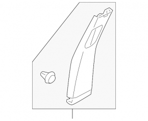 Subaru B10 Tribeca right center pillar trim, upper belt