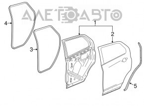 Door Seal Rear Left Buick Encore 13-19