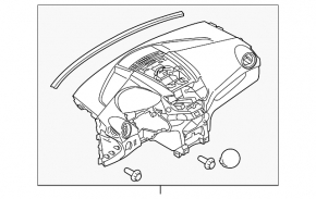 Torpedo front panel without AIRBAG Ford Fiesta 11-19 black
