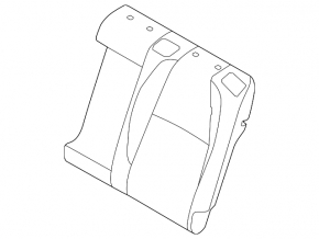 Rear seat backrest, 2nd row, left, Mazda CX-30 20-23, black leather, dark brown stitching, perforation, with belt and armrest