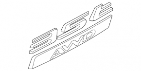 Emblem inscription tailgate "35t AWD" Jaguar F-Pace X761 17-20 chrome