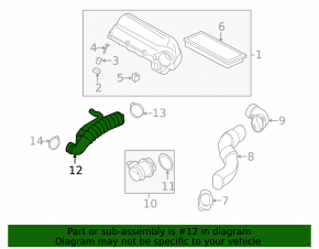 Air duct for turbo Mini Cooper Paceman R61 13-16 1.6T