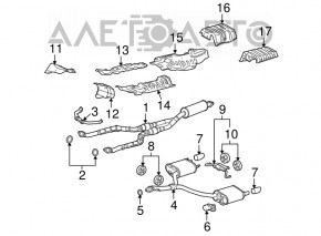 Rear muffler with barrels for Lexus GS300 2006-2006