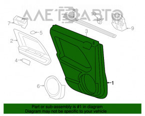 Jeep Patriot 11-17 black rear right door panel