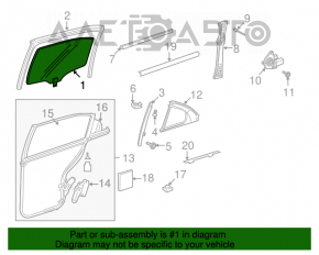 Rear left door glass for Mercedes W221