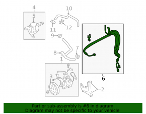High pressure hose power steering Subaru Outback 10-14 2.5