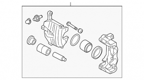 Front left caliper assembly for Infiniti G25 G35 G37 4d 06-14 without bracket