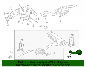 Right muffler tip Audi Q7 16- corrosion