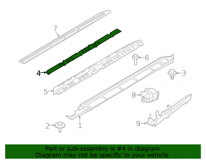 Left footboard insert for BMW X7 G07 19-25, foam, broken fasteners, cracks