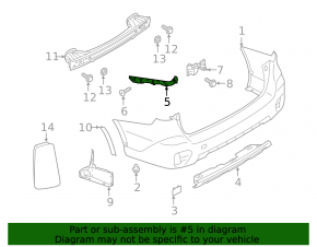 Rear bumper mount left Subaru Outback 20-22