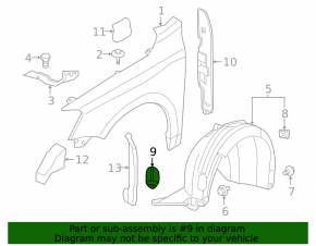 Front right fender liner plug VW Jetta 12-18 USA GLI