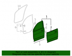 Bare front left door for Acura MDX 2013