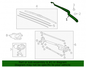 Wiper arm right Acura ILX 13-22