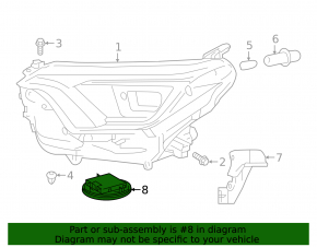 Left headlight control unit for Toyota Rav4 16-18 LED