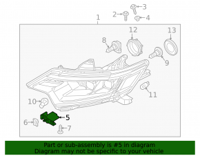 Headlight mount front left lower Mitsubishi Outlander 16-22 rest