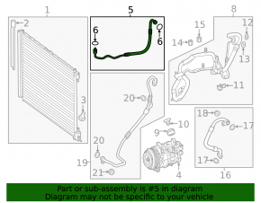 Air conditioner tube heater-condenser Mercedes W213 E 17-23 2.0T, 3.0T