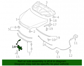 Hood lock Mazda3 03-08 HB