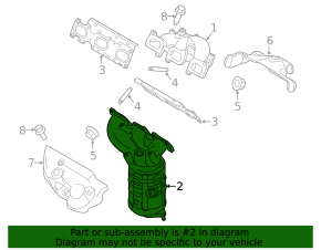 Front exhaust manifold with catalytic converter Ford Explorer 11-15 3.5
