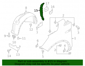 Left door-wing seal for Ford Escape MK3 13-19
