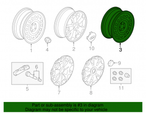 Spare tire space saver Ford Transit Connect MK2 13-18 R16 6.5J ET60 215/55, iron