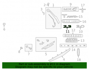 Emblem inscription 2.3 tailgate Lincoln MKC 15-19
