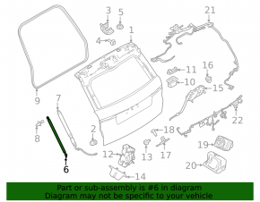 Right tailgate shock absorber Land Rover Discovery 17-25