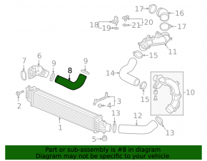 Intercooler pipe right from cooler second Honda Accord 18-22 2.0T rubber