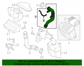 VW Jetta 11-15 USA 2.0 long manifold duct