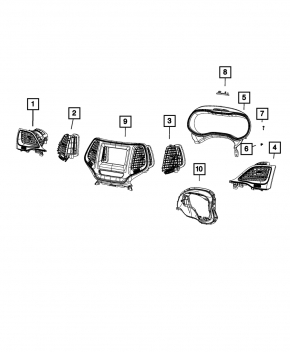 Jeep Cherokee KL 15-23 center left dashboard air vent