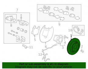 Rear left brake disc Honda HR-V 16-22