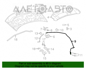 Hood Release Cable Chrysler 200 11-14