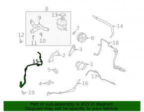 Power steering hose Lexus RX300 98-03 tank-rack