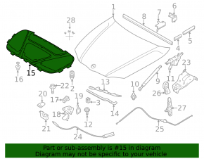 BMW 1 E82 08-13 Hood Insulation