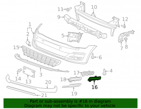 Bumper grille right VW Golf 15-17 without fog lights