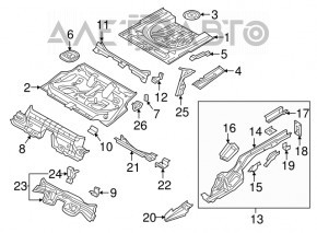 VW Jetta 19-26 trunk trough on the body