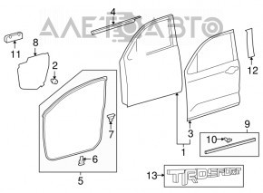 Front left lower door seal Toyota Sequoia 08-16