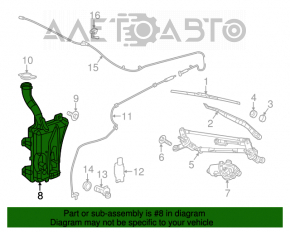 Dodge Dart 13-16 Windscreen Washer Reservoir with Cap, Without Sensor