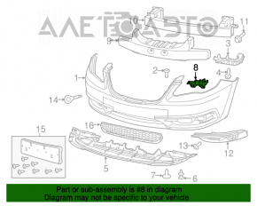 Front bumper mount right under headlight Chrysler 200 11-14