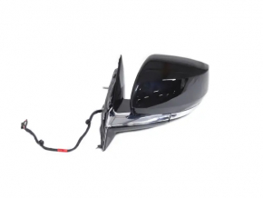 Left side mirror assembly for Jeep Grand Cherokee WL 21-26, 8+4 pins, turn signal, heated, BSM, chrome housing, black