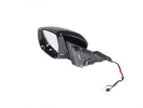 Left side mirror assembly for Jeep Grand Cherokee WL 21-26, 8+4 pins, turn signal, heated, BSM, chrome housing, black