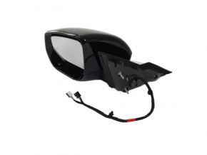 Left side mirror assembly for Jeep Grand Cherokee WL 21-26, 8+4 pins, turn signal, heated, BSM, chrome housing, black