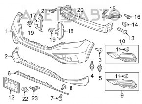 Front bumper lip Honda CRV 15-16 rest
