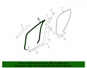 Door seal front left Nissan Murano z50 03-08