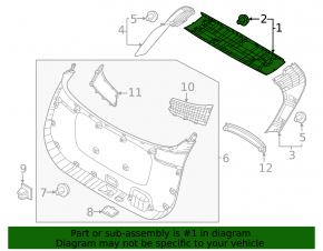 Kia Sportage 23-26 black upper trunk lid trim